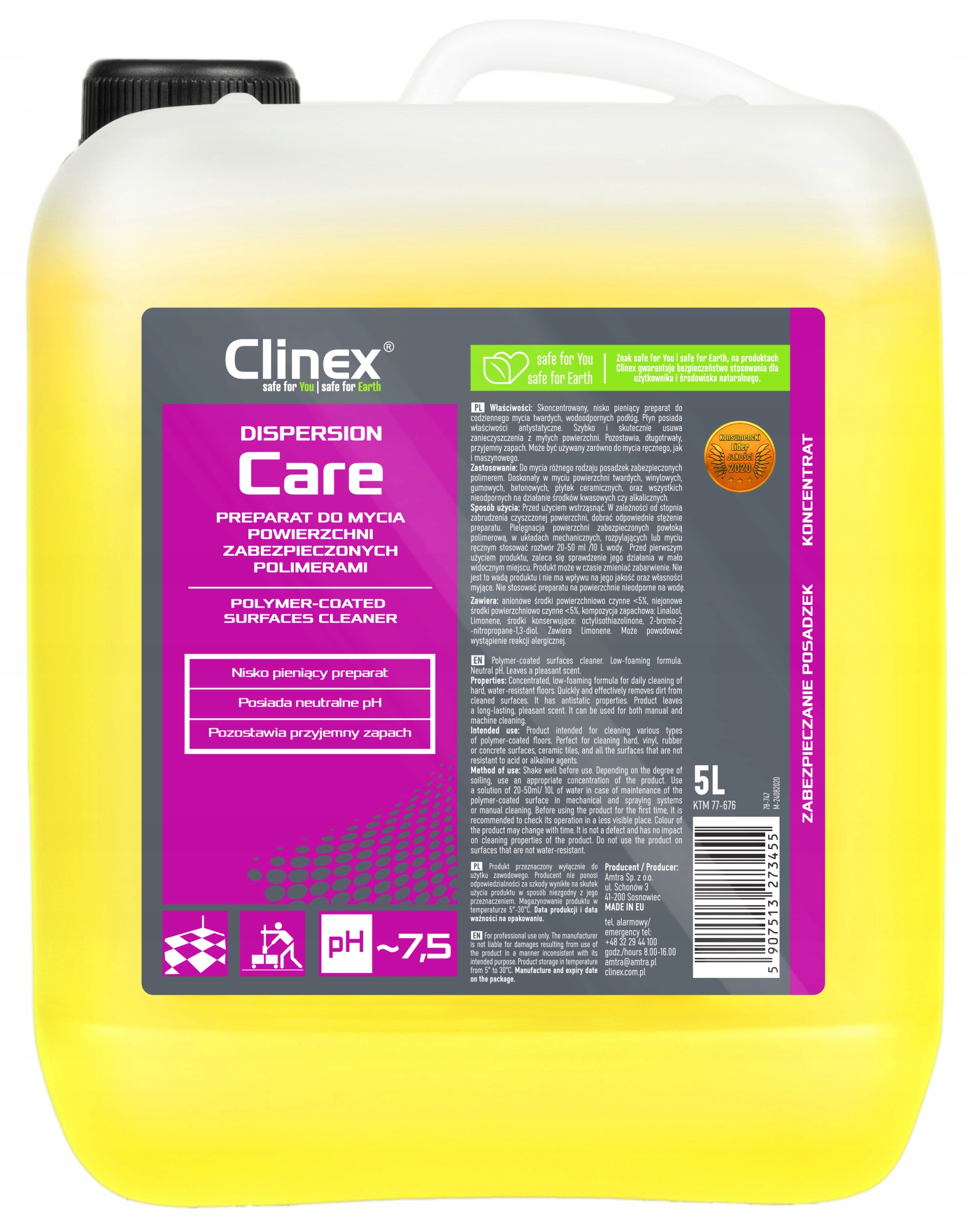 

Clinex Dispersion Care mycie podłóg polimery 5L