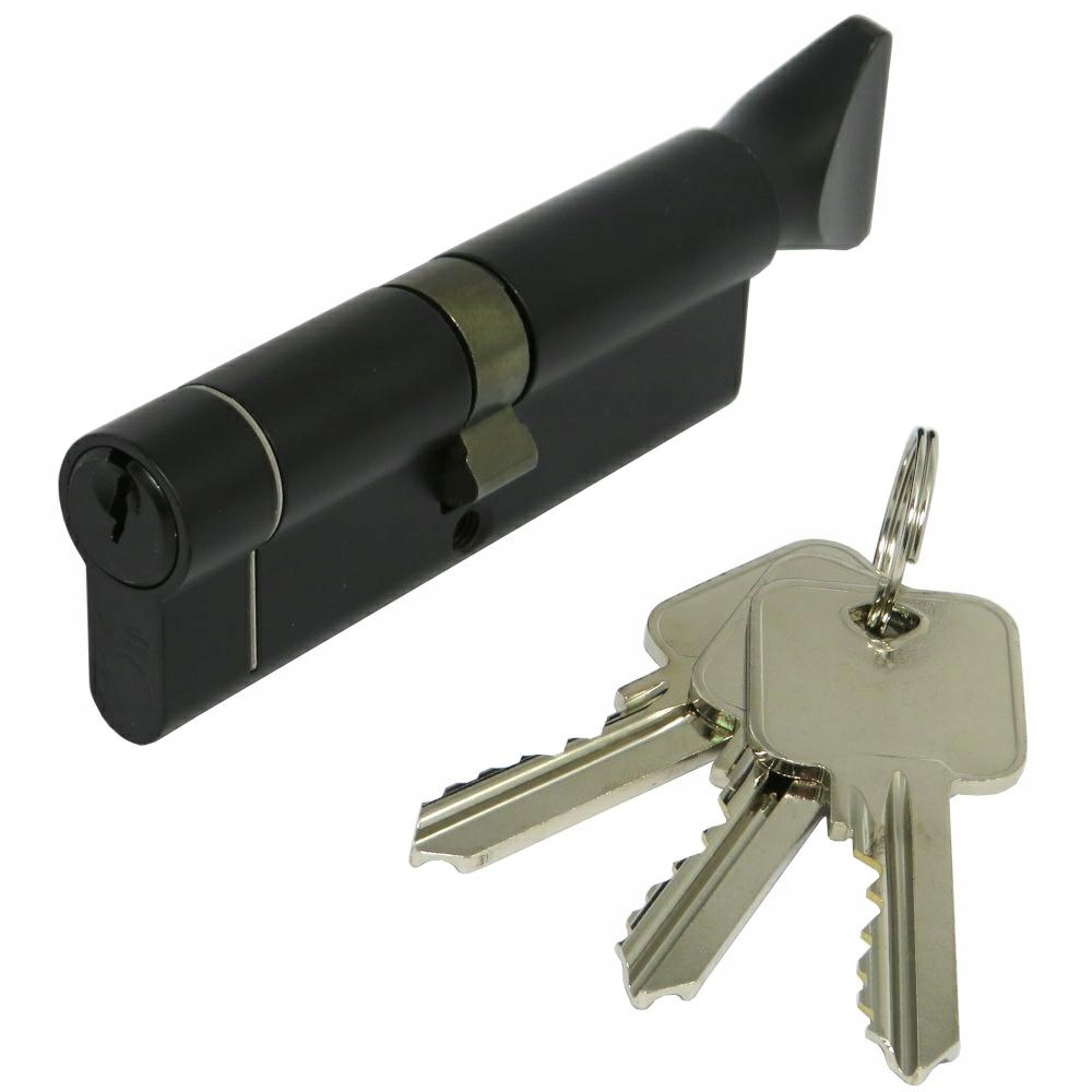 Vložka s knoflíkem černá 45x45 mm proti odvrtání 3 klíče