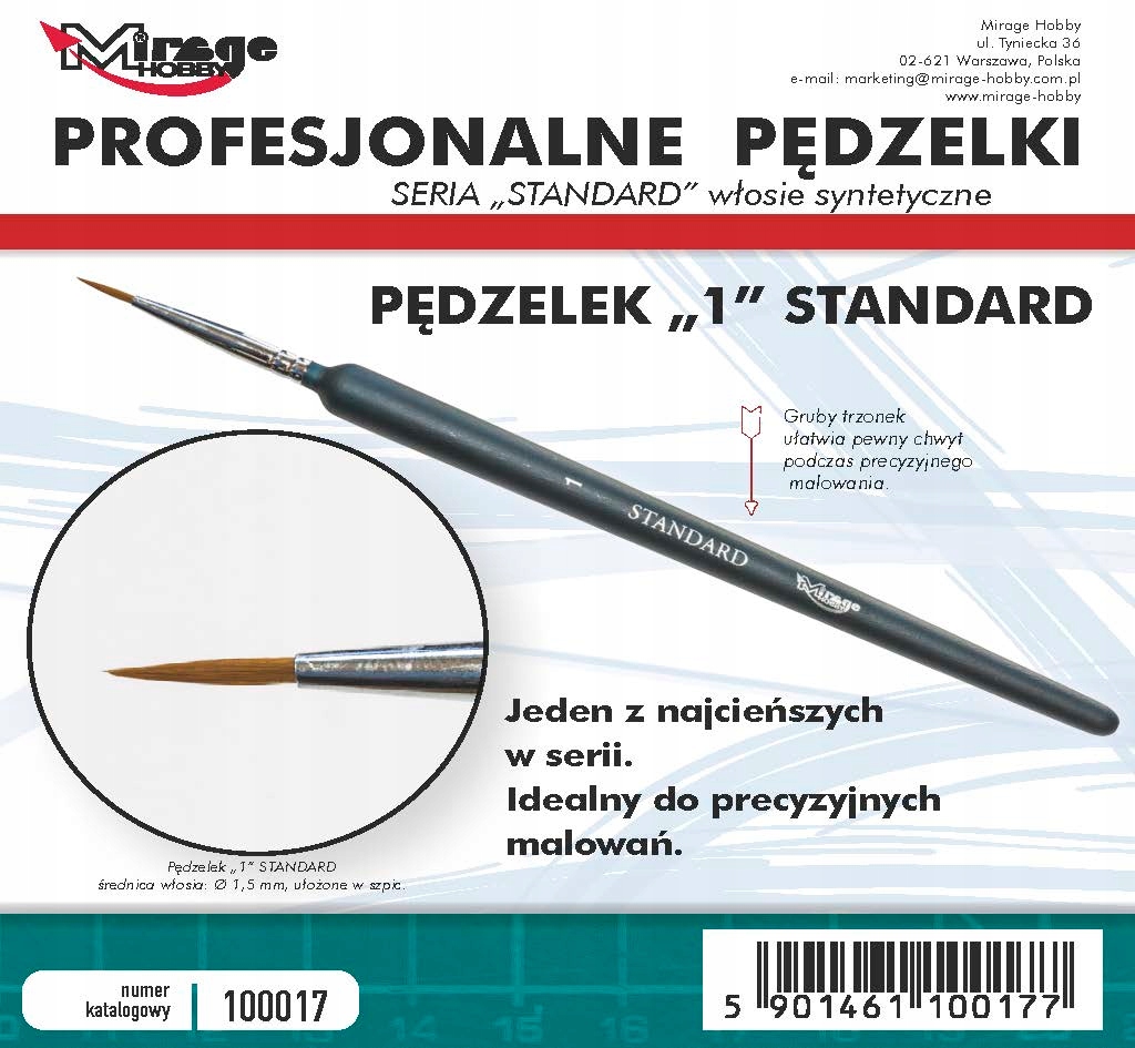 

Pędzel Mirage 100017 Standard nr 1 (syntetyczne)