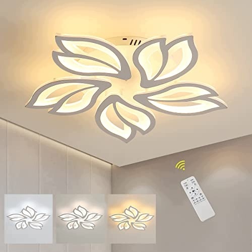 Stmívatelné Led Závěsné Svítidlo Bílý Lustr S Dálkovým Ovládáním 45W