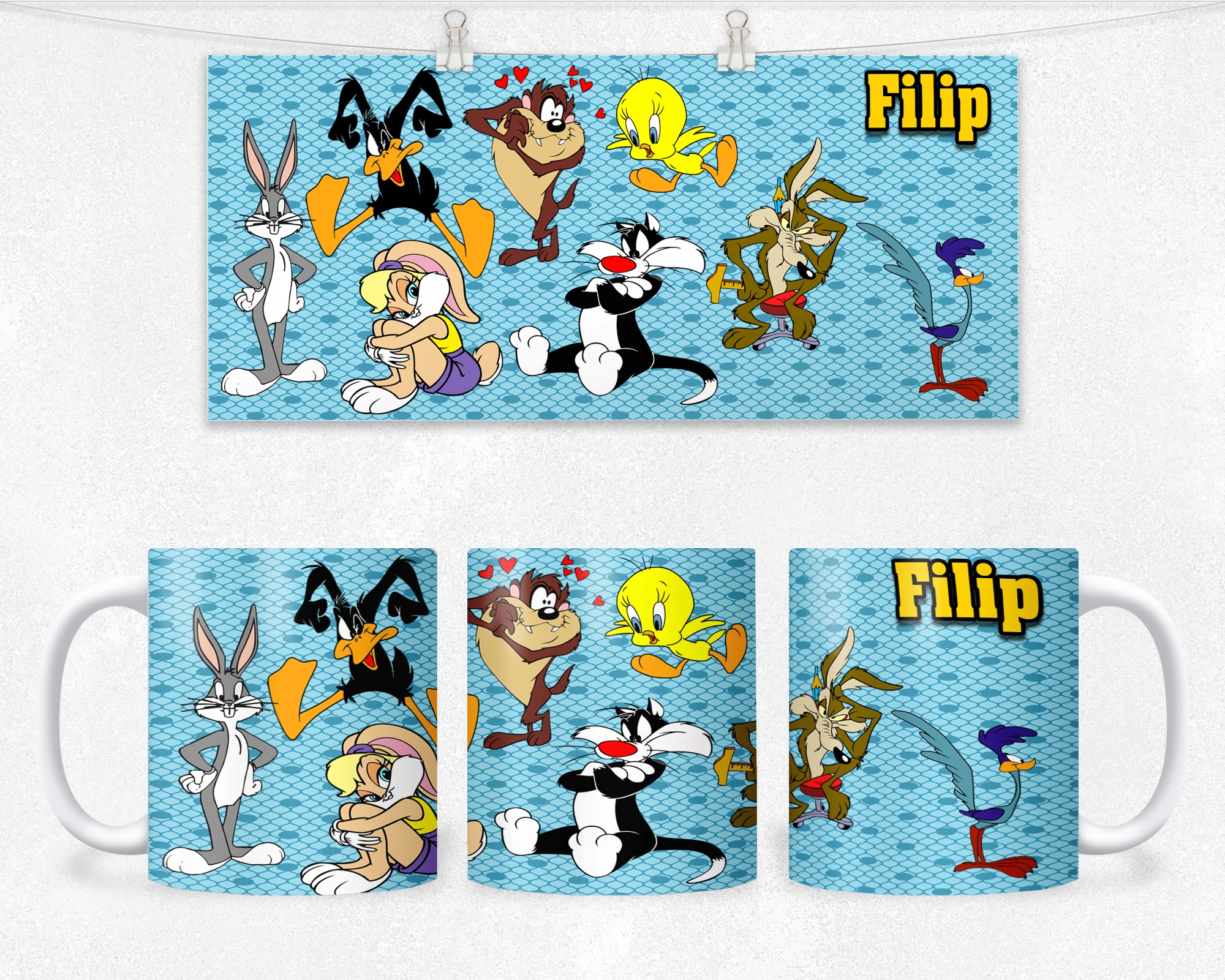 

Kubek Z Nadrukiem- Looney Tunes Bohaterowie +imię