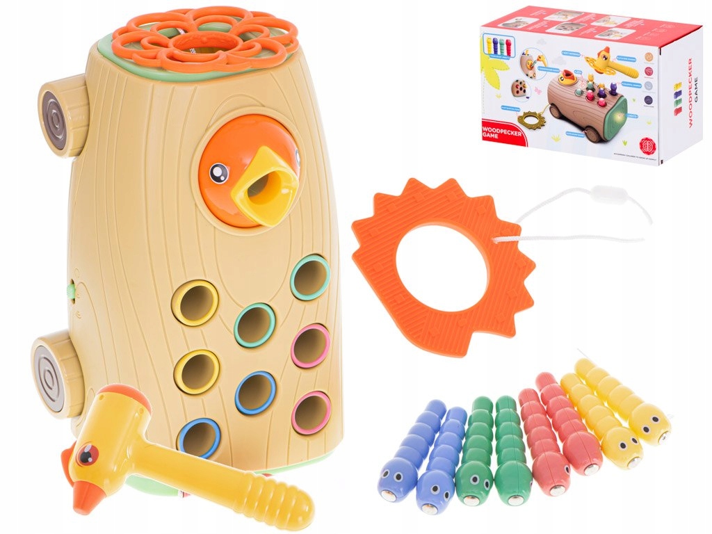 GRA MAGNETYCZNA NAKARM PTASZKA MONTESSORI LED GŁODNY DZIĘCIOŁ ZŁAP ROBACZKA Kod producenta GRA ZRĘCZNOŚCIOWA RODZINNA DLA DZIECI