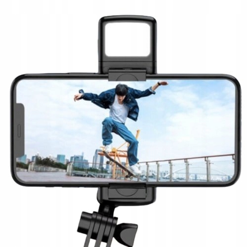 SELFIE STICK KIJEK TRIPOD STATYW + PILOT BLUETOOTH + LAMPA LED PREMIUM 63CM Łączność bezprzewodowa