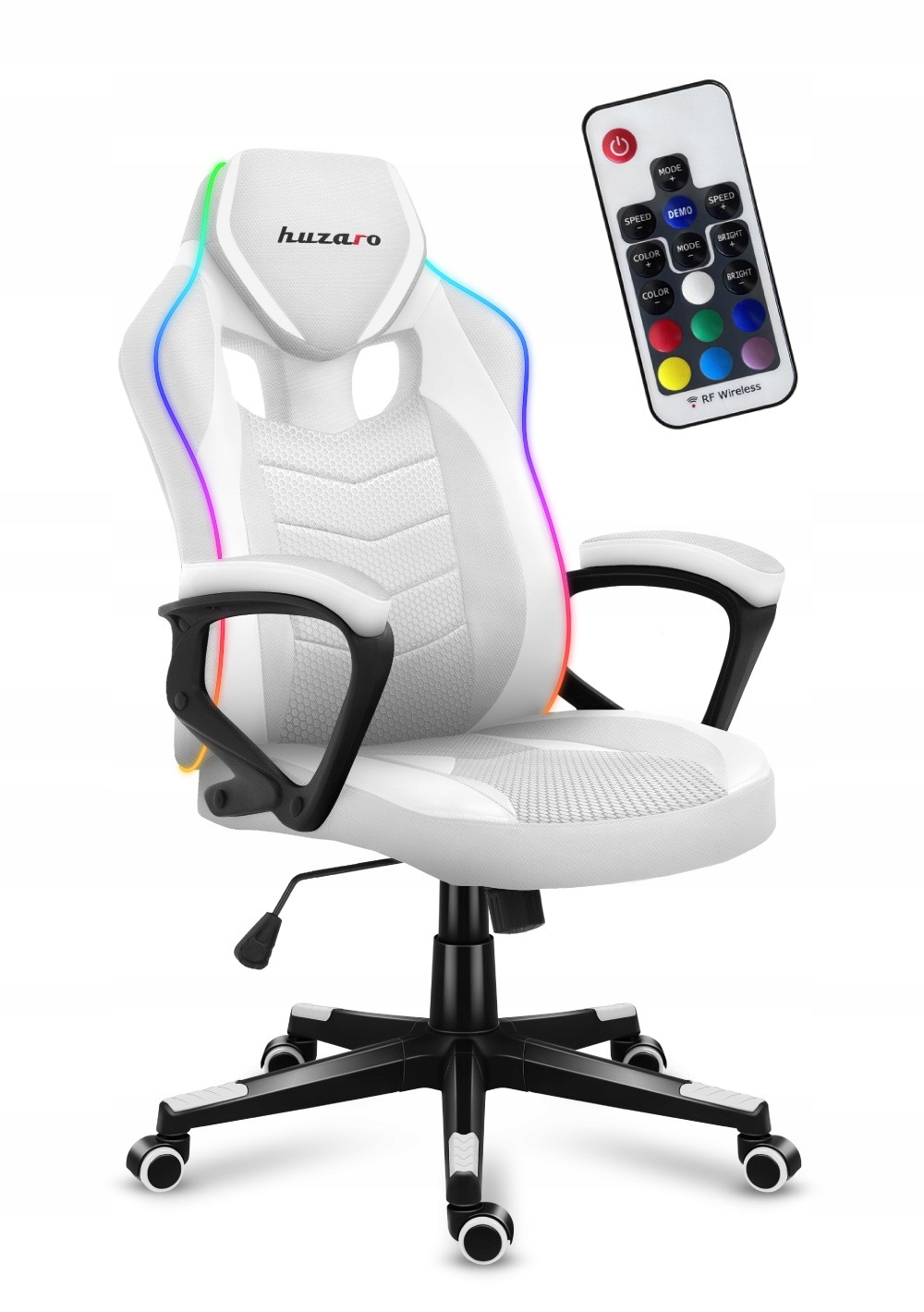 Počítačová herní židle pro hráče Huzaro Force 2.5 White Rgb Mesh