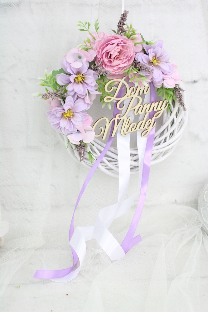 Wianek dekoracja na drzwi Dom Panny Młodej FIOLET Kod producenta 0884