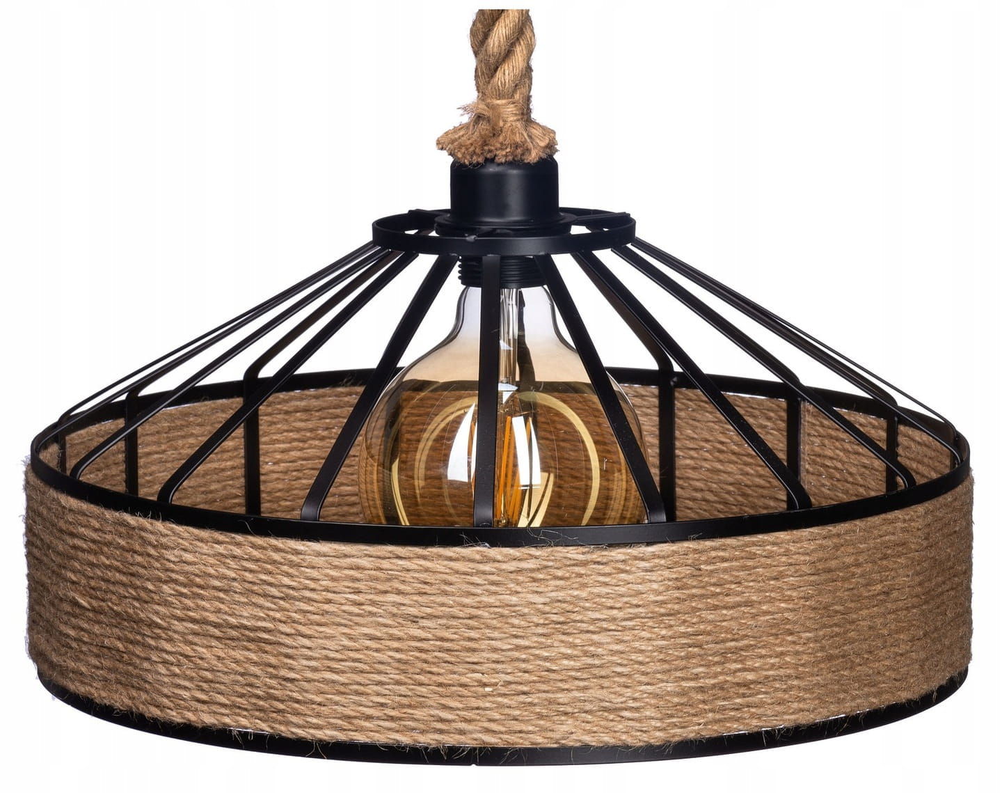 Velká závěsná lampa Savana jutová konopná šňůra retro boho 50 cm od Ledigo