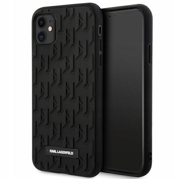Karl Lagerfeld Monogram 3D Pattern Pouzdro pro iPhone 11 (Černé)