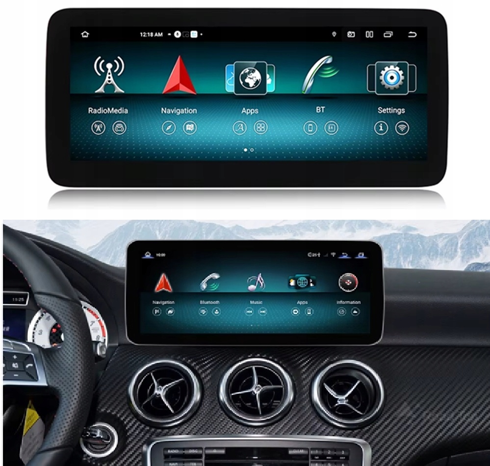 Radio Nawigacja Android Mercedes A Gla Cla W176 C117 X156 8/256GB Ntg 4.5