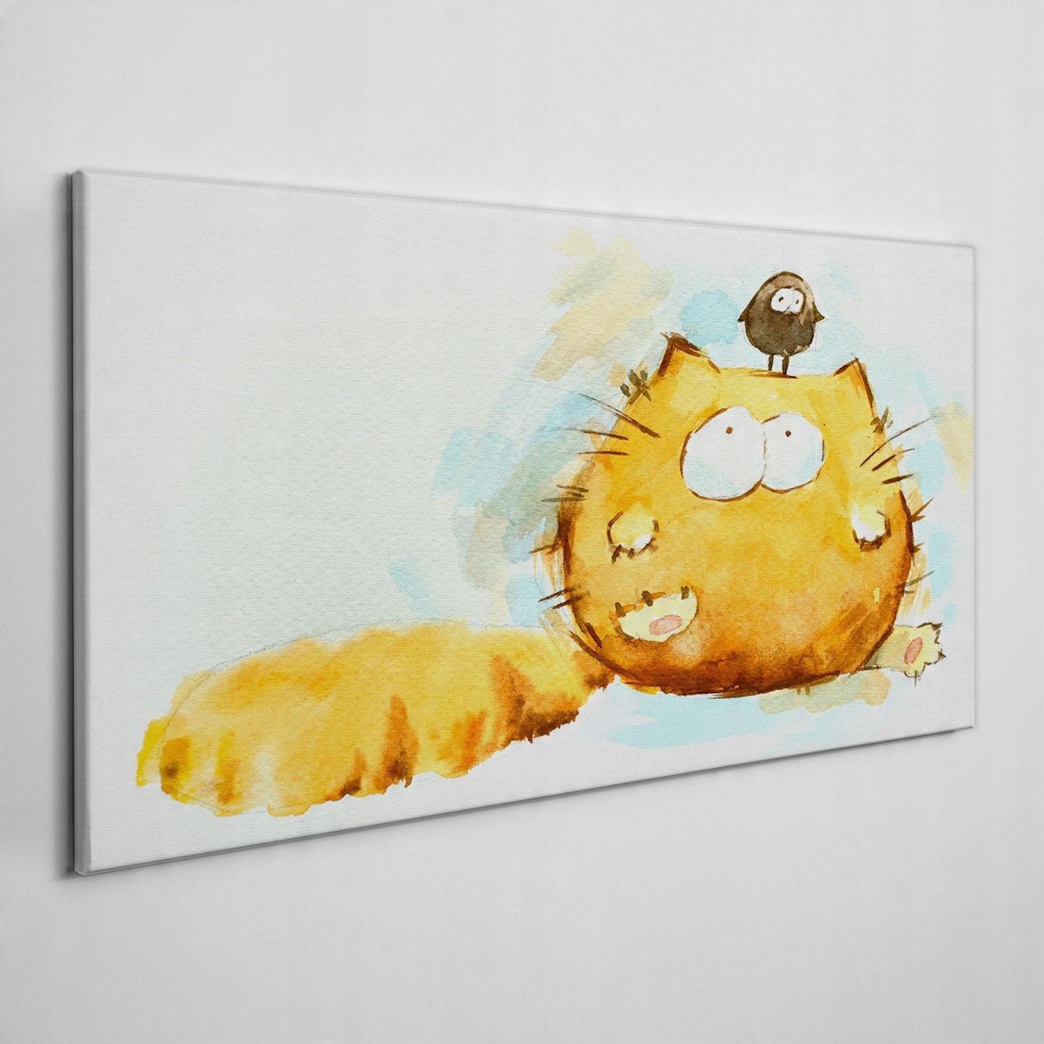 

Obraz na ramie płótno Zwierzęta ptak kot 100x50 cm