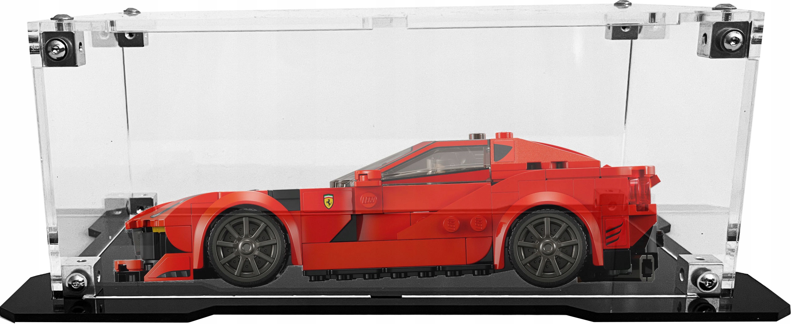 Vitrína s černou základnou pro sadu Lego 76914 Ferrari 812 Competizione