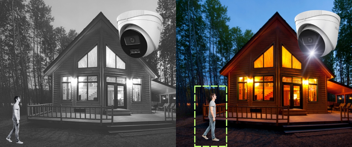 KAMERA DO MONITORINGU ZEWNĘTRZNA SUFITOWA KOPUŁKA KOLOR W NOCY LED FULL HD Marka HiLook