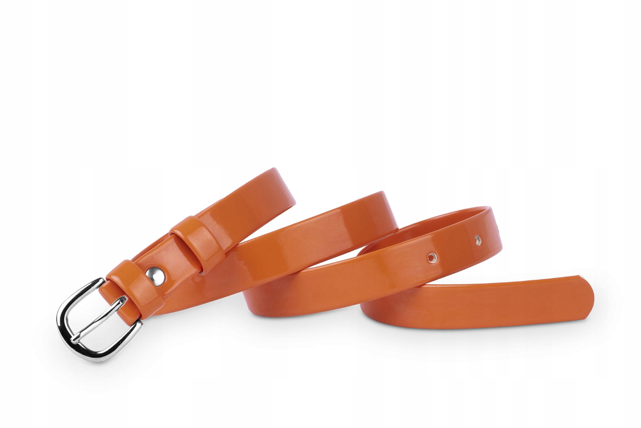 

Pasek damski klasyczny pomarańczowy lakier 2 cm