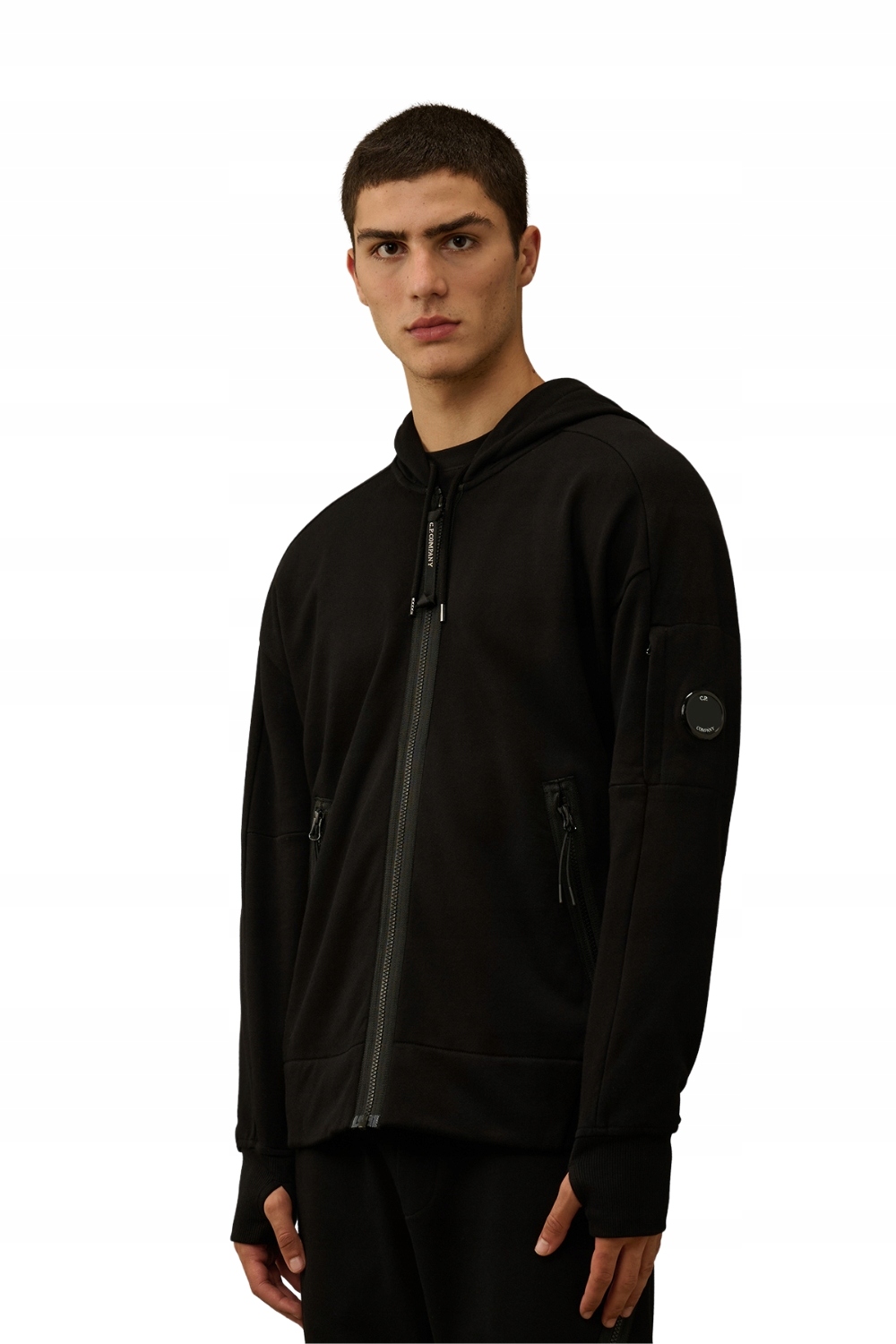 C.p. Company Černá rozepínací pánská mikina Hooded Open XXL