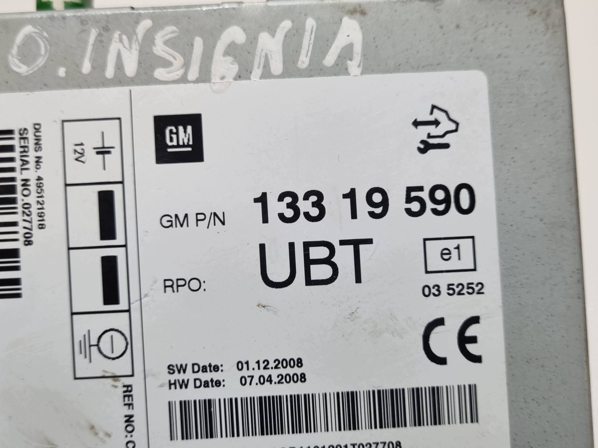 amplifier anteny Opel Insignia A 2011 13319590