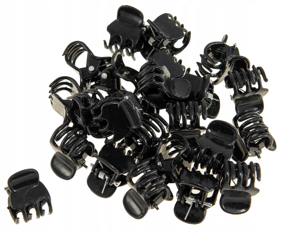 SZCZĘKI SPINKI ŻABKI DO WŁOSÓW CZARNE DUŻE 50SZT