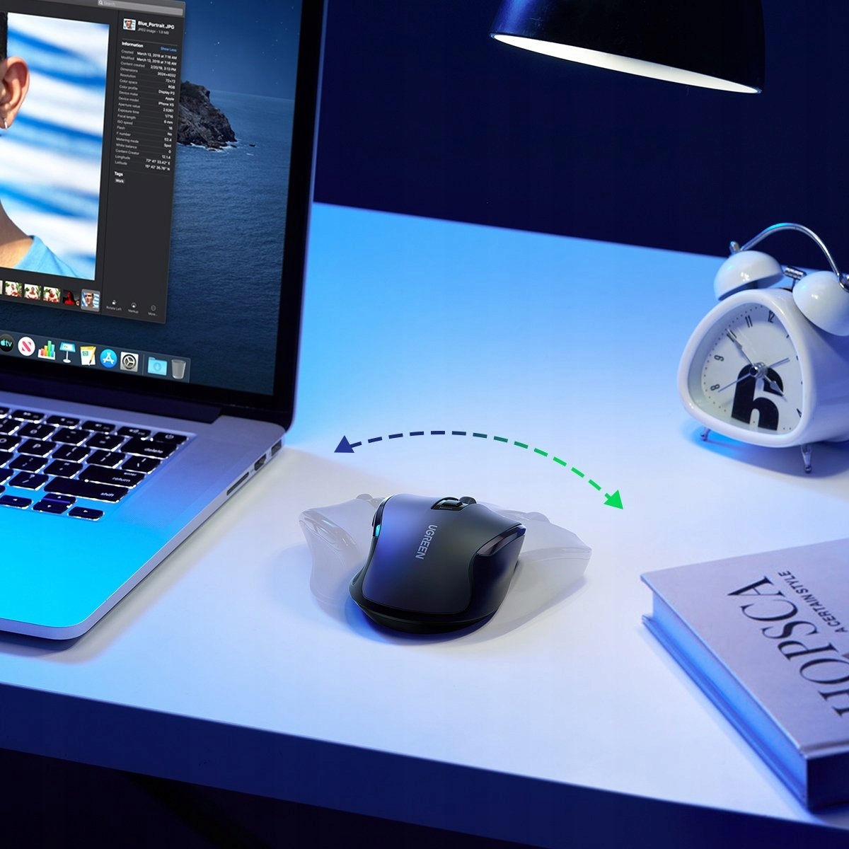 Bezdrátová Myš 4000DPI Laserová myš na USB pro počítač UGREEN Barva černá