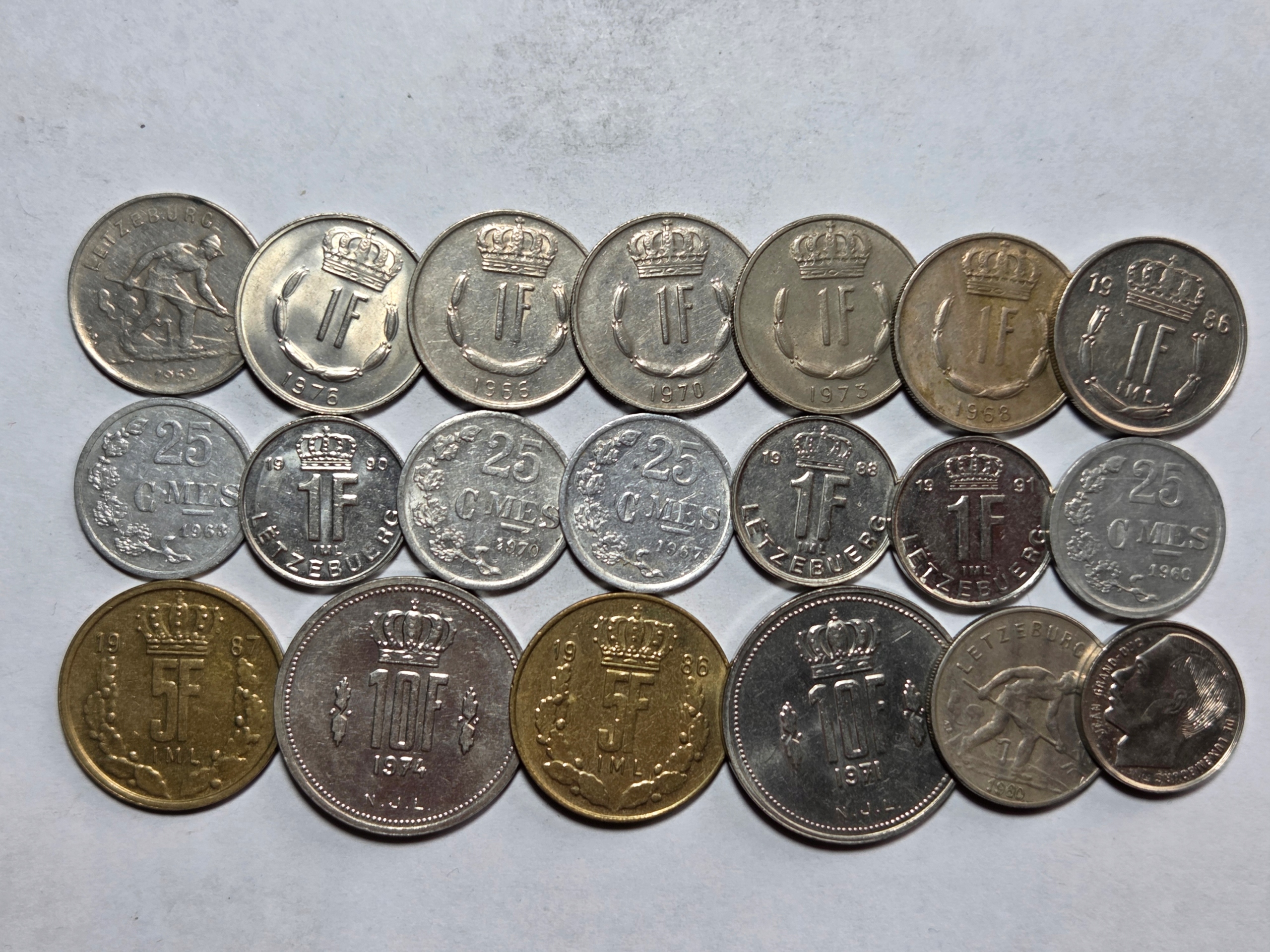 Luksemburg 20 monet ciekawy mix -NR1581