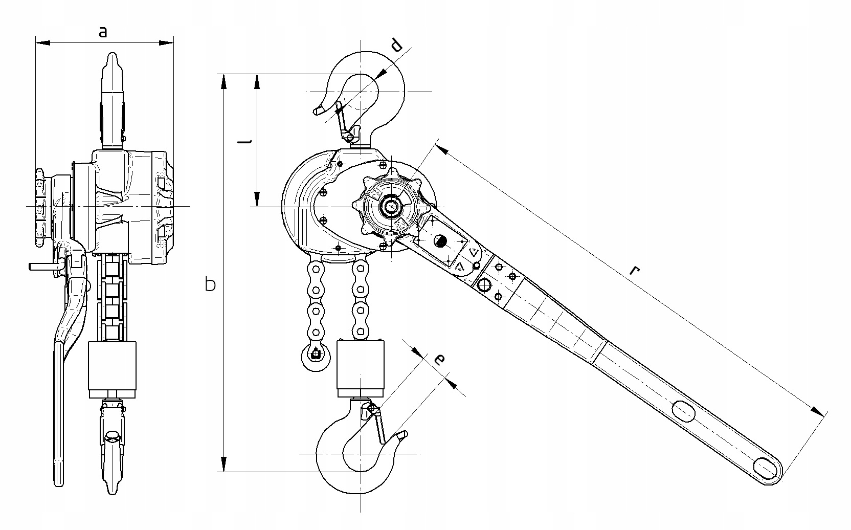 Podnośnik z Grzechotką 5t Wciągnik Łańcuch 3m Kod producenta WRZV3M5T