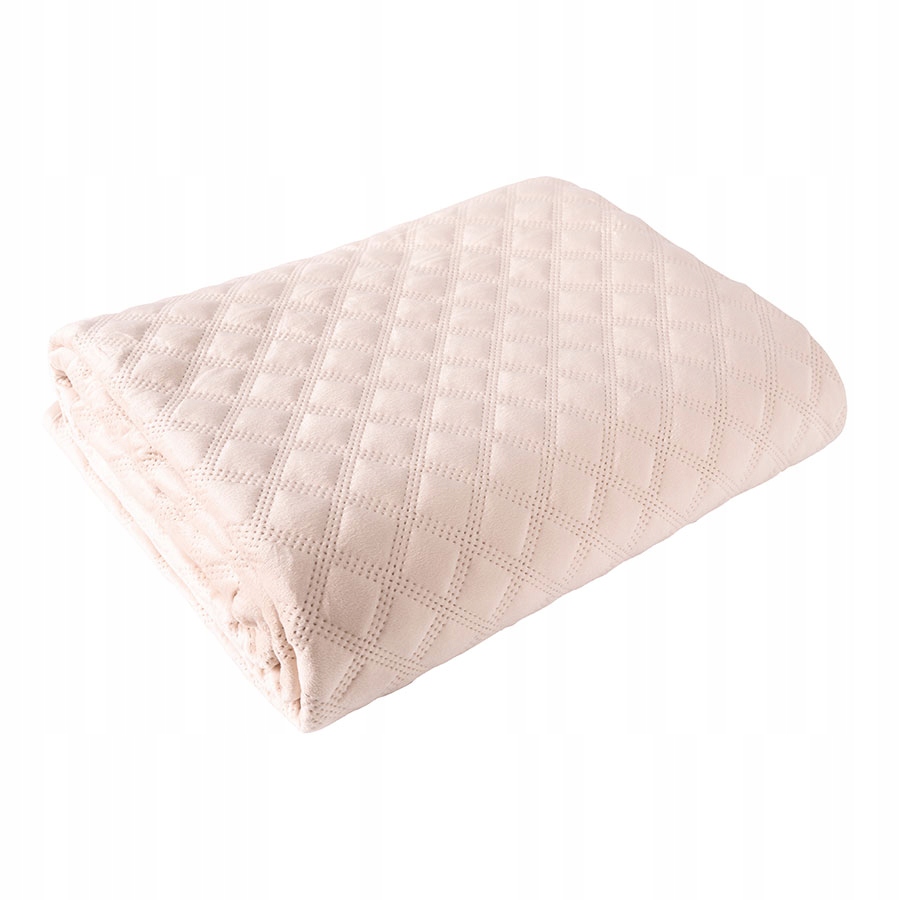 Dekorativní přehoz Velvi 220x240 prošívaný s geometrickým vzorem, pudrový