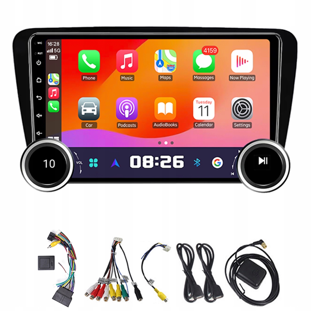 2Din Android 13 Autorádio pro Škoda Octavia 3 A7 2013-2018, 4G, 64GB, CarPlay