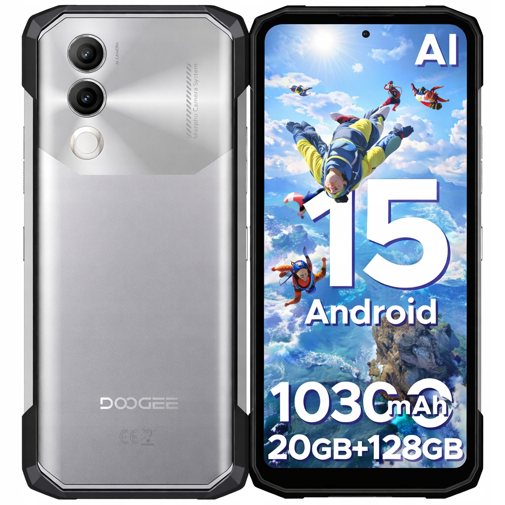 Doogee Blade 20 10300mAh Smartphone 20+128GB, 16MP fotoaparát, 6.6" 90Hz displej, Nfc, IP69K, telefon