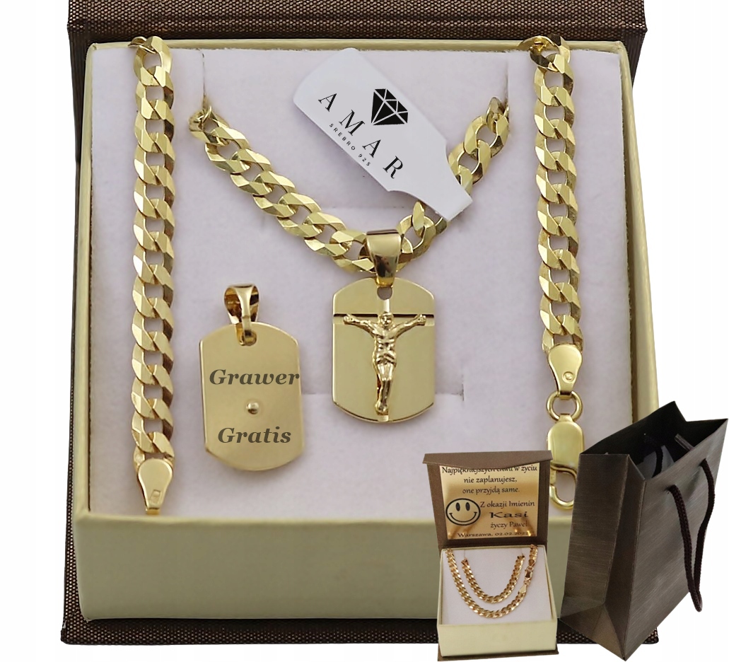 Zlatý Plný Řetízek Pánský Pancr S Medailonem Ryzost 925 585 Gravírování Bonus