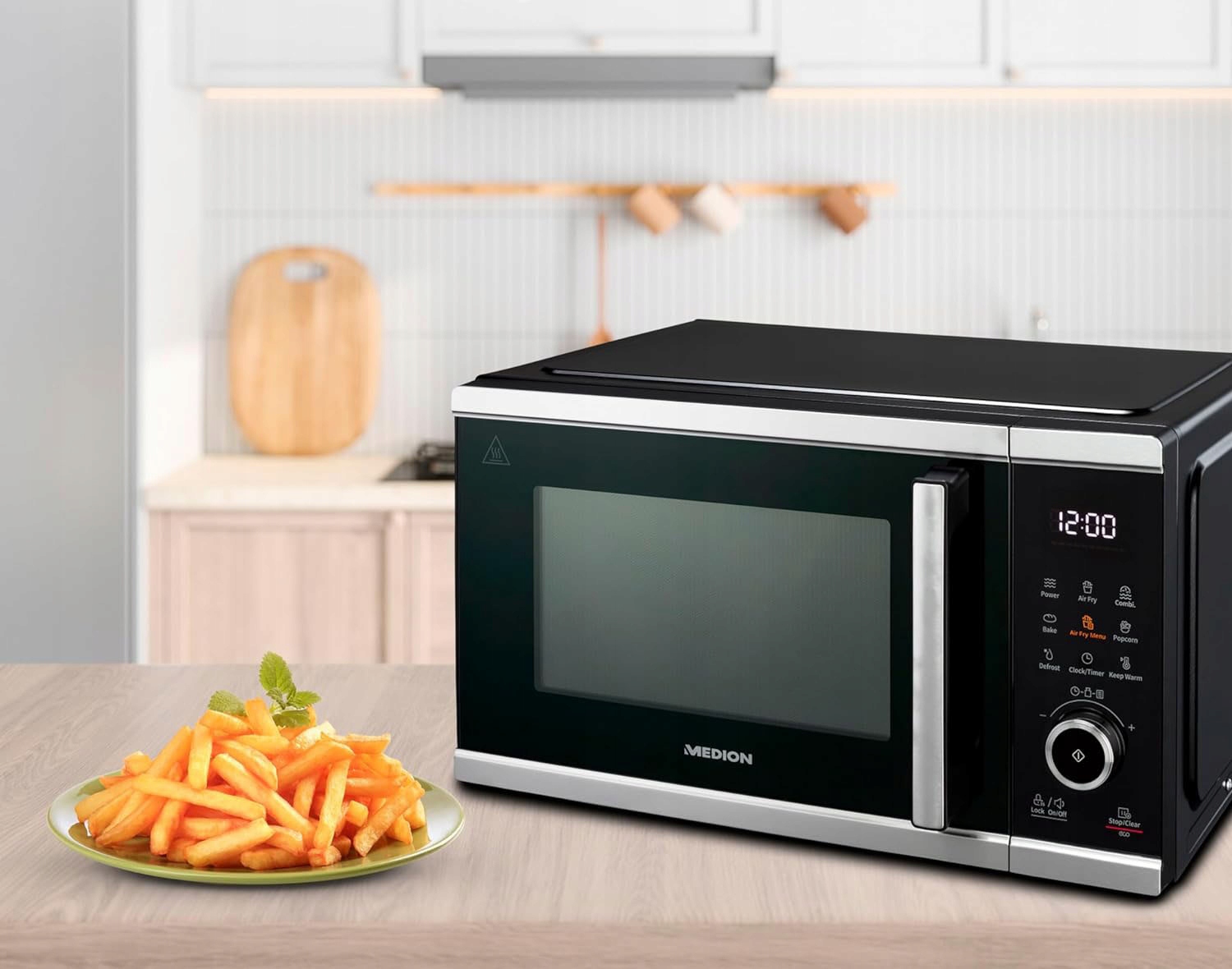 DOBRA KUCHENKA MIKROFALOWA WOLNOSTOJĄCA 25L 900W GRILL 9 PROGRAMÓW LED Marka Medion