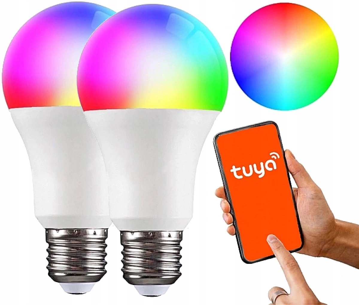 

2x Żarówka Led E27 9W Rgb+cct WiFi Tuya Smart Life