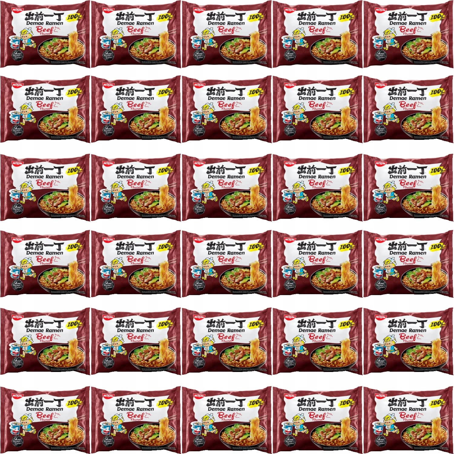 Karton Blesková polévka Těstoviny Demae Ramen Beef Hovězí maso 30x 100g Nissin