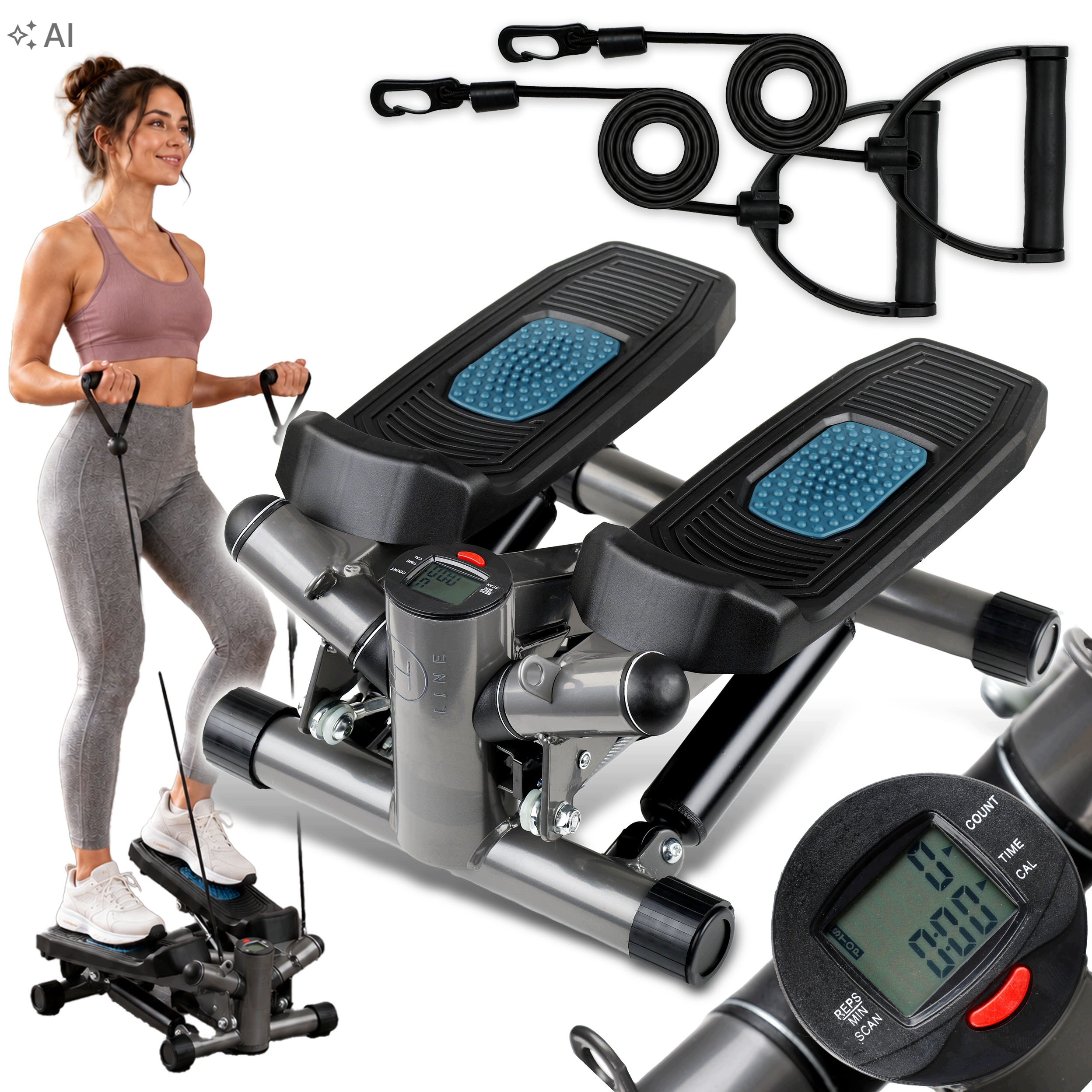 Step Stepper Do Ćwiczeń Fitness Aerobiku Skrętny Regulowany Z Linkami Schod
