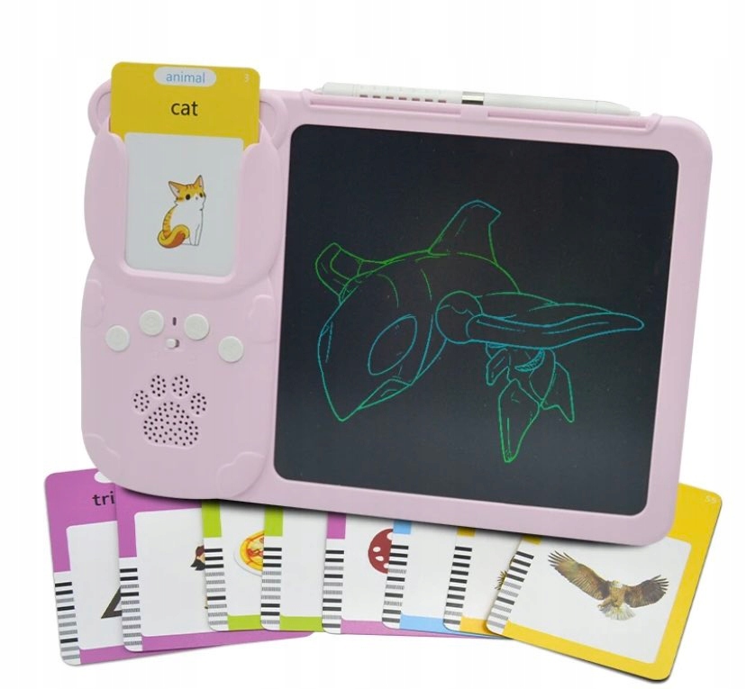 CZYTNIK KART DO NAUKI ANGIELSKIEGO SŁÓWEK TABLET 2W1 112 KART 224 SŁÓWKA Szerokość produktu 23.5 cm