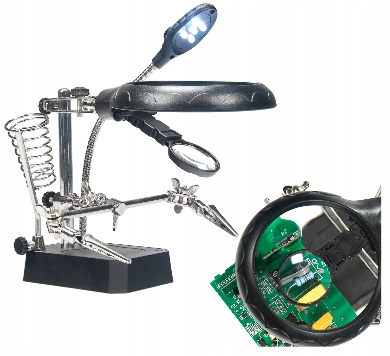 

Trzecia ręka zestaw do lutowania Led+ lupa+ uchwyt