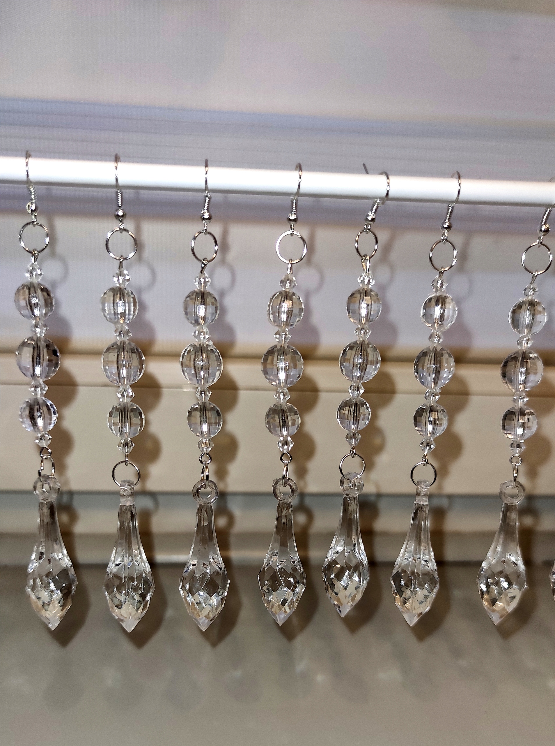 OZDOBNE ZAWIESZKI KRYSZTAŁKI KULE SOPEL 10 szt Długość 13 cm