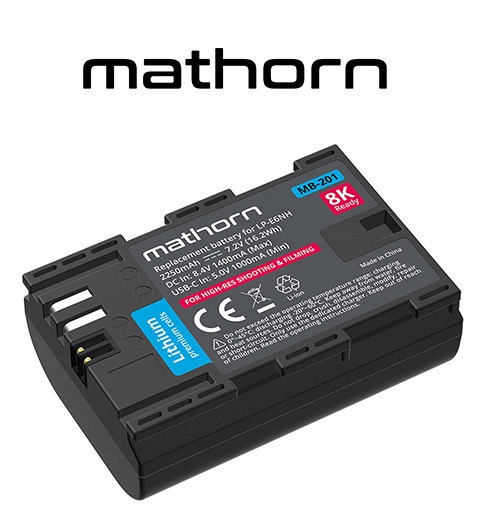 Akumulator Mathorn do Canon LP-E6NH 2250mAh USB-C Rodzaj zamiennik