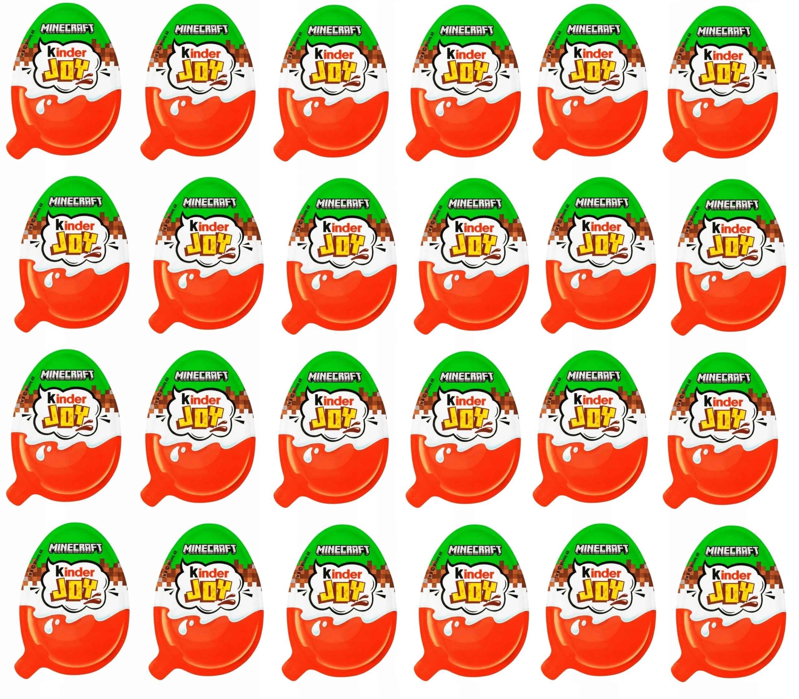 Kinder Joy Zestaw 24 sztuki x 20g Minecraft Jajko Niespodzianka