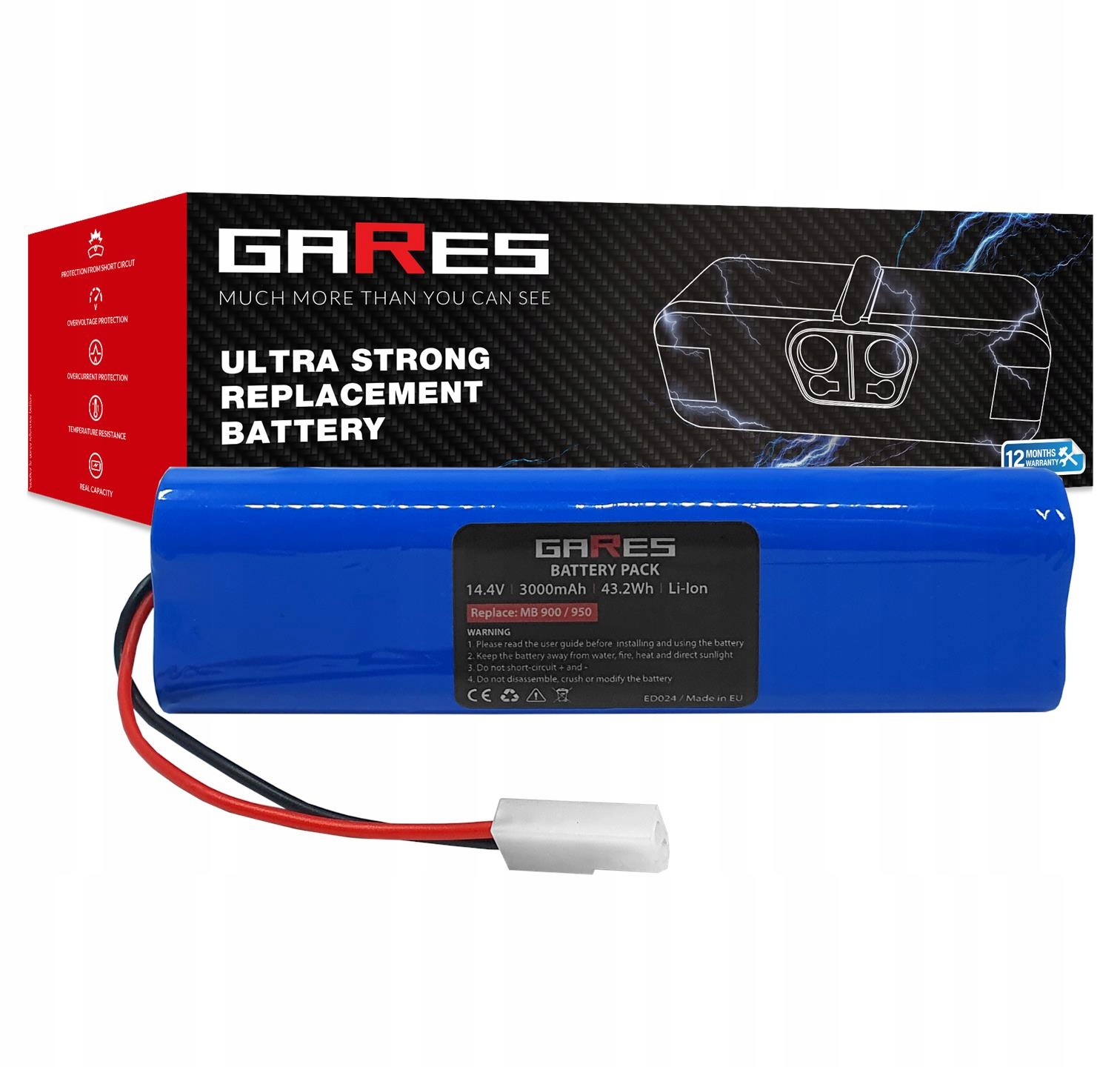 Baterie Akumulátor pro Moneual Mbot 900 14,4V 3,0Ah