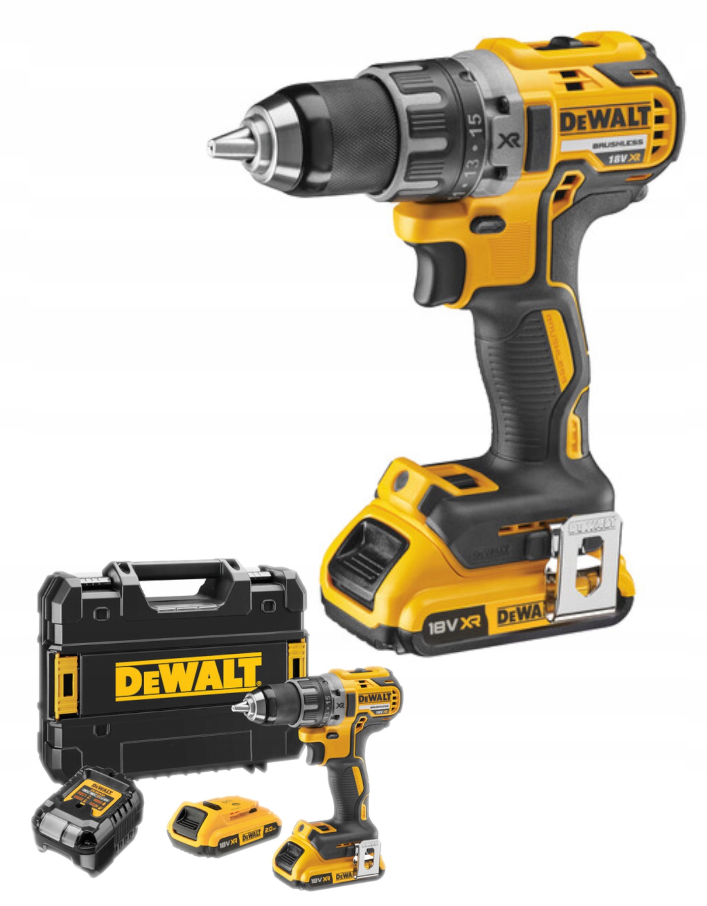 DeWalt Wiertarko-wkrętarka 2 X 2Ah 18V Xr skrznka T-stak DCD791D2