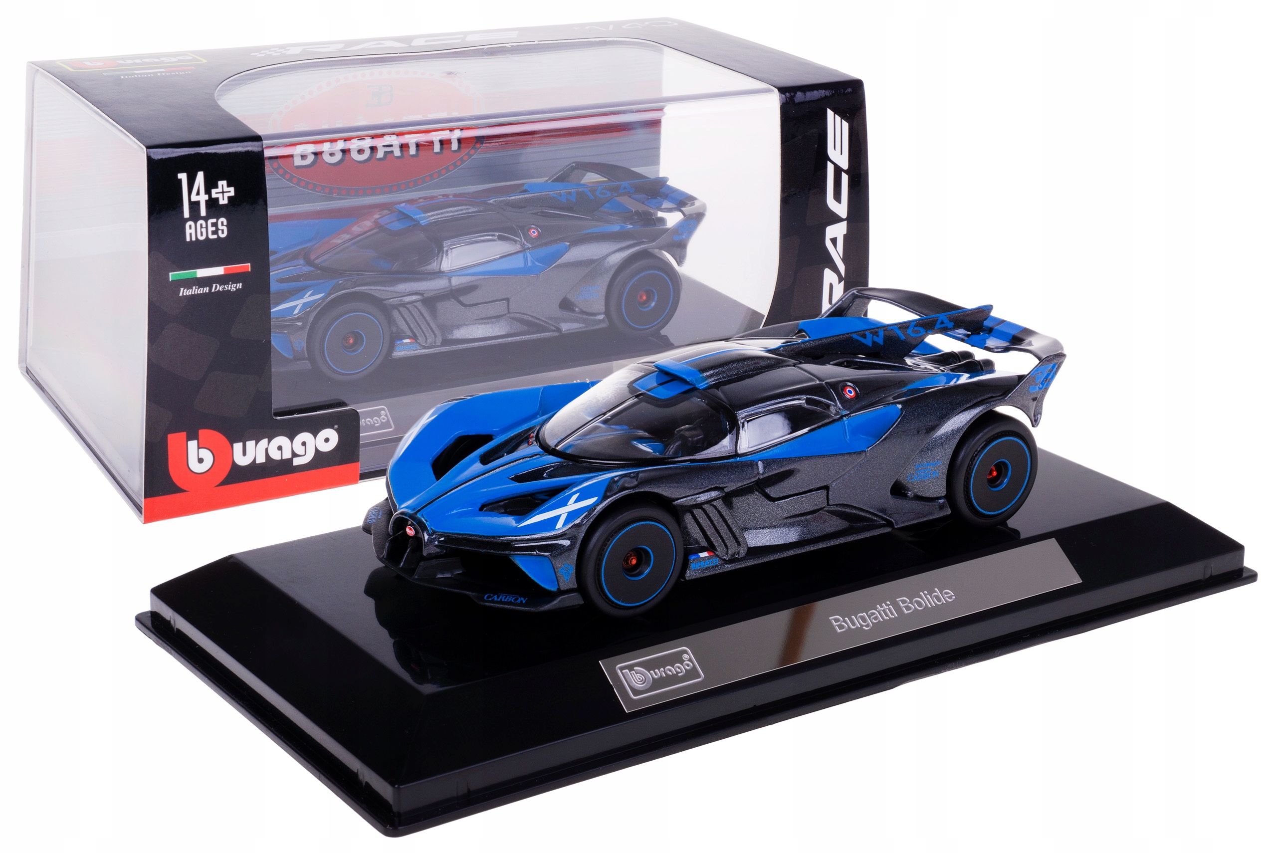 Bugatti Bolide Model Kovový Bburago 1:43 Box
