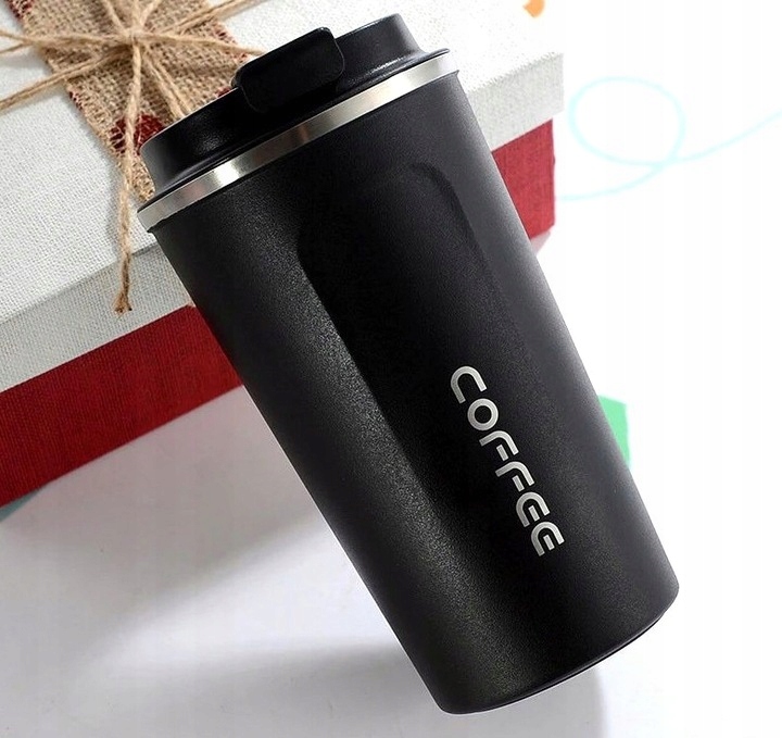 KUBEK TERMICZNY DO SAMOCHODU TERMOS 510ML LCD SMART NA KAWĘ NIEBIESKI Wysokość 17 cm