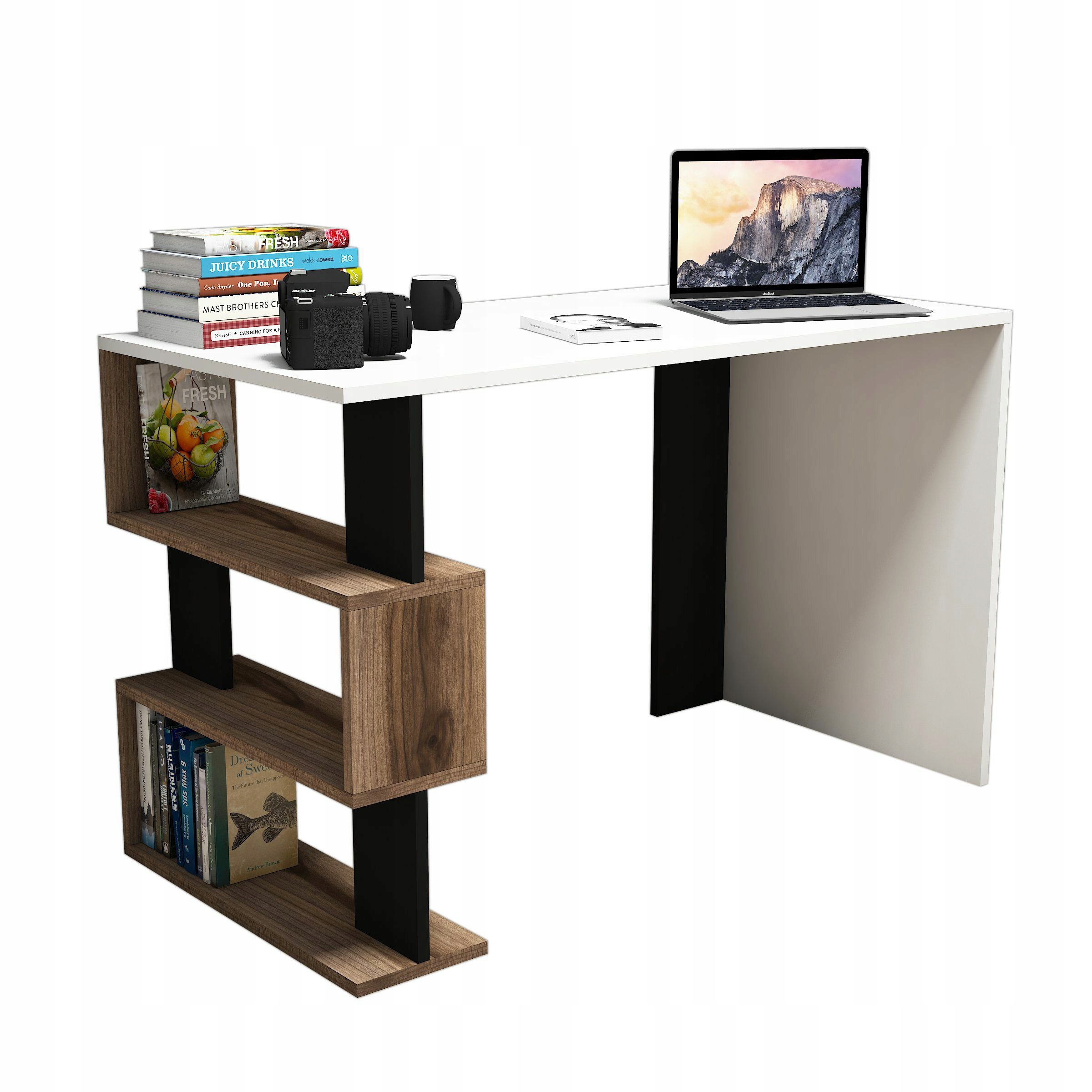 

Biurko Komputerowe Snap 120 CM Półki Biuro