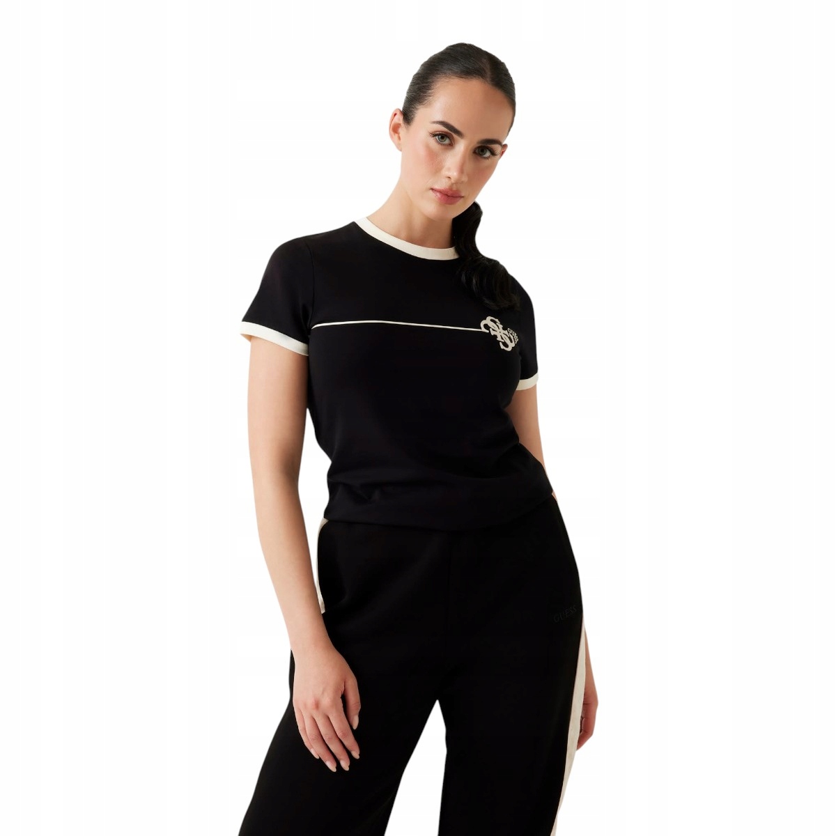 Guess Tričko Guess Carmen s krátkým rukávem, černé, rS