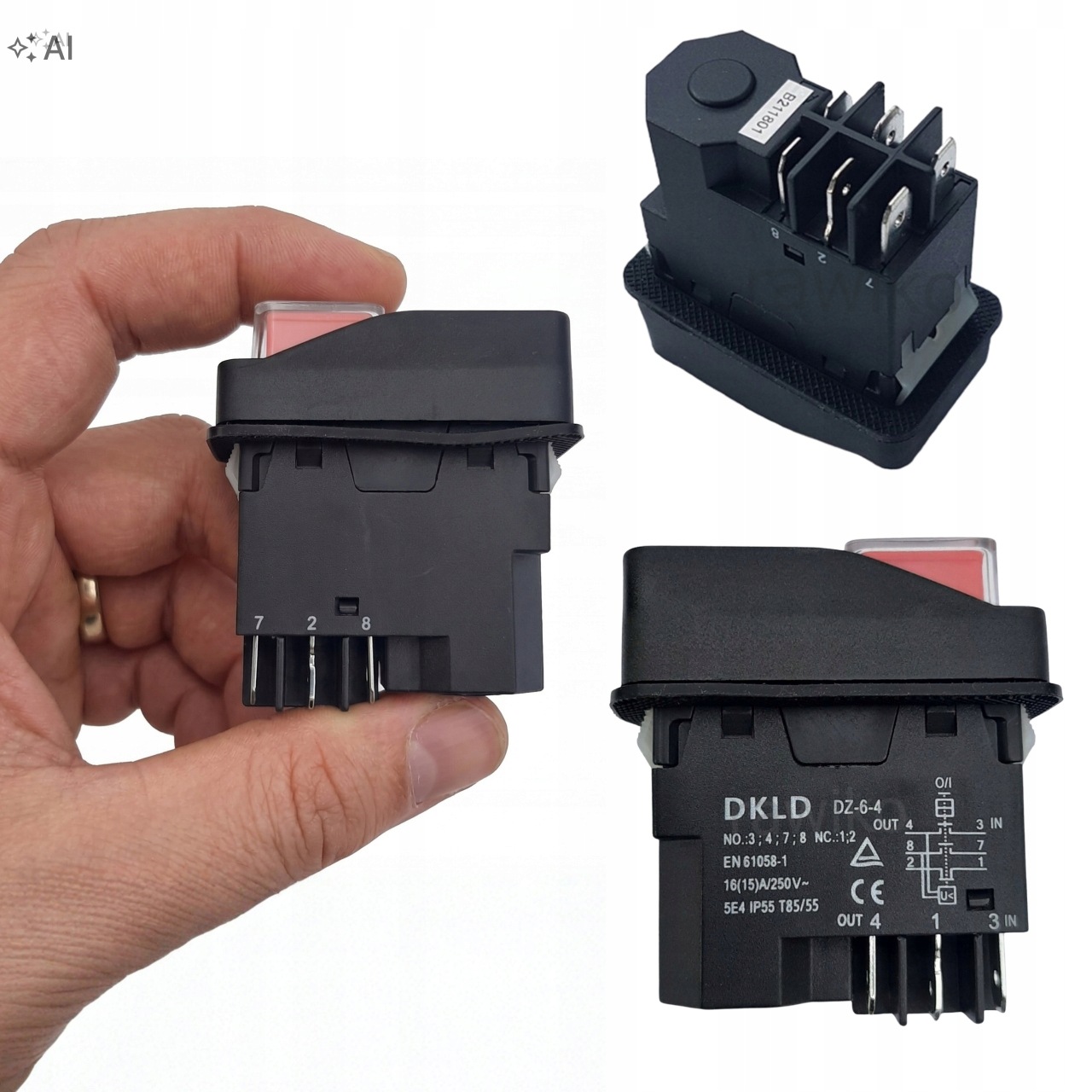 Vypínač DZ-6-4 pro stolní pilu 230V 6 pinů 011713