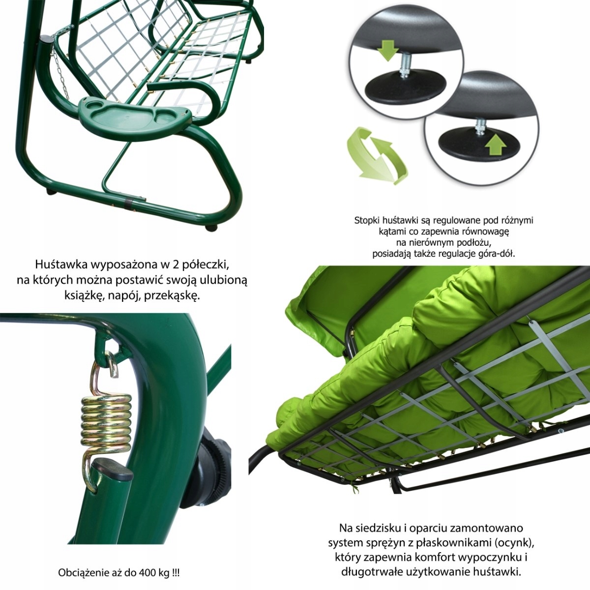 Huśtawka Ogrodowa PREZYDENT KOMFORT Wzór 18 Rodzaj wolnostojąca