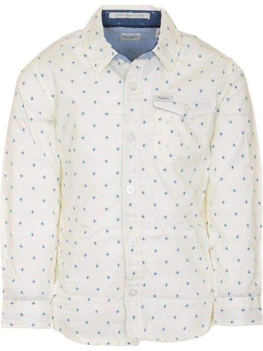 PEPE JEANS KREMOWA KOSZULA WZÓR (4L)