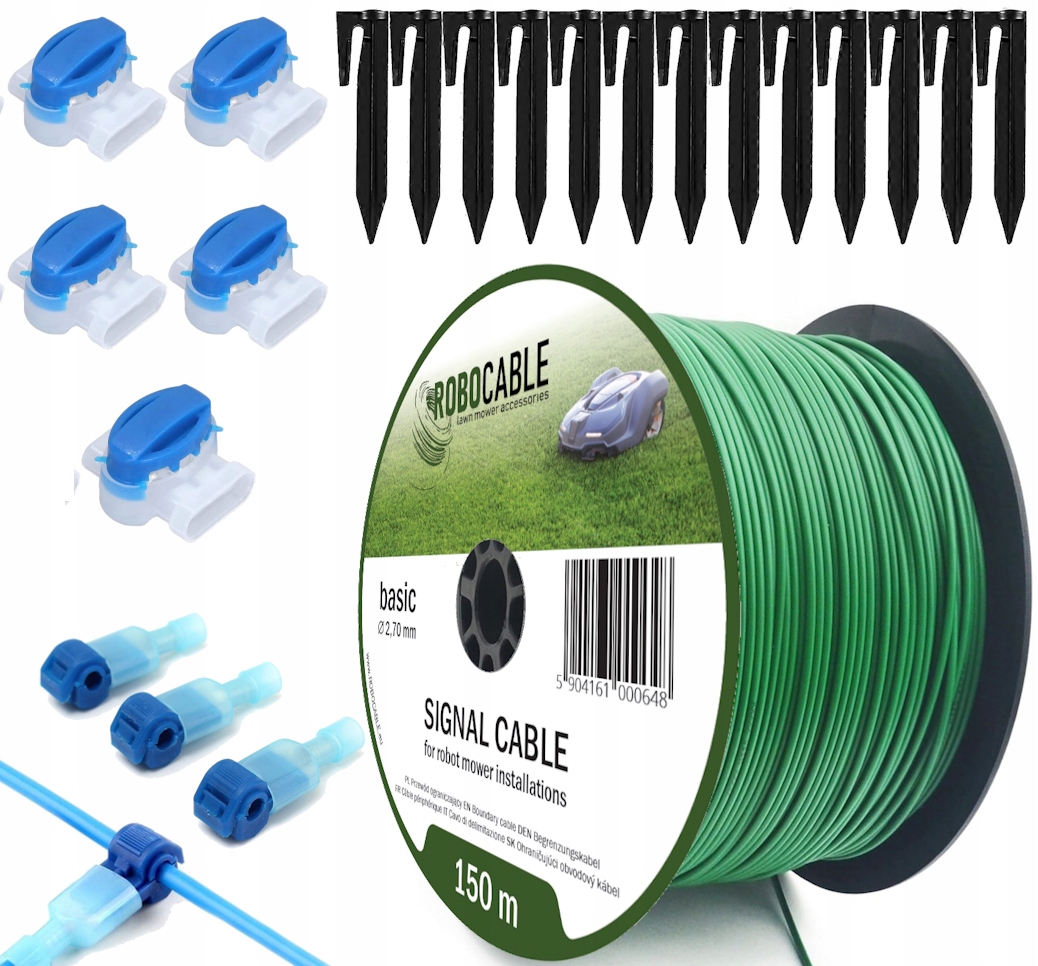 Kabel pro omezení robotické sekačky Sada 150 m Špendlíky Robocable