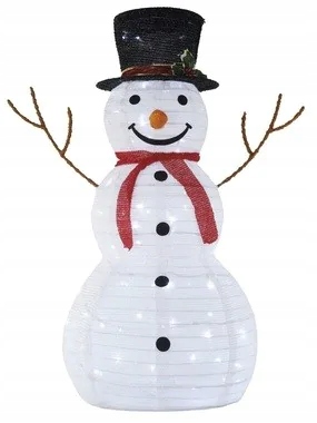 Skladacia vianočná dekorácia snehuliak Led pred dom 90cm IP44 studená Emos