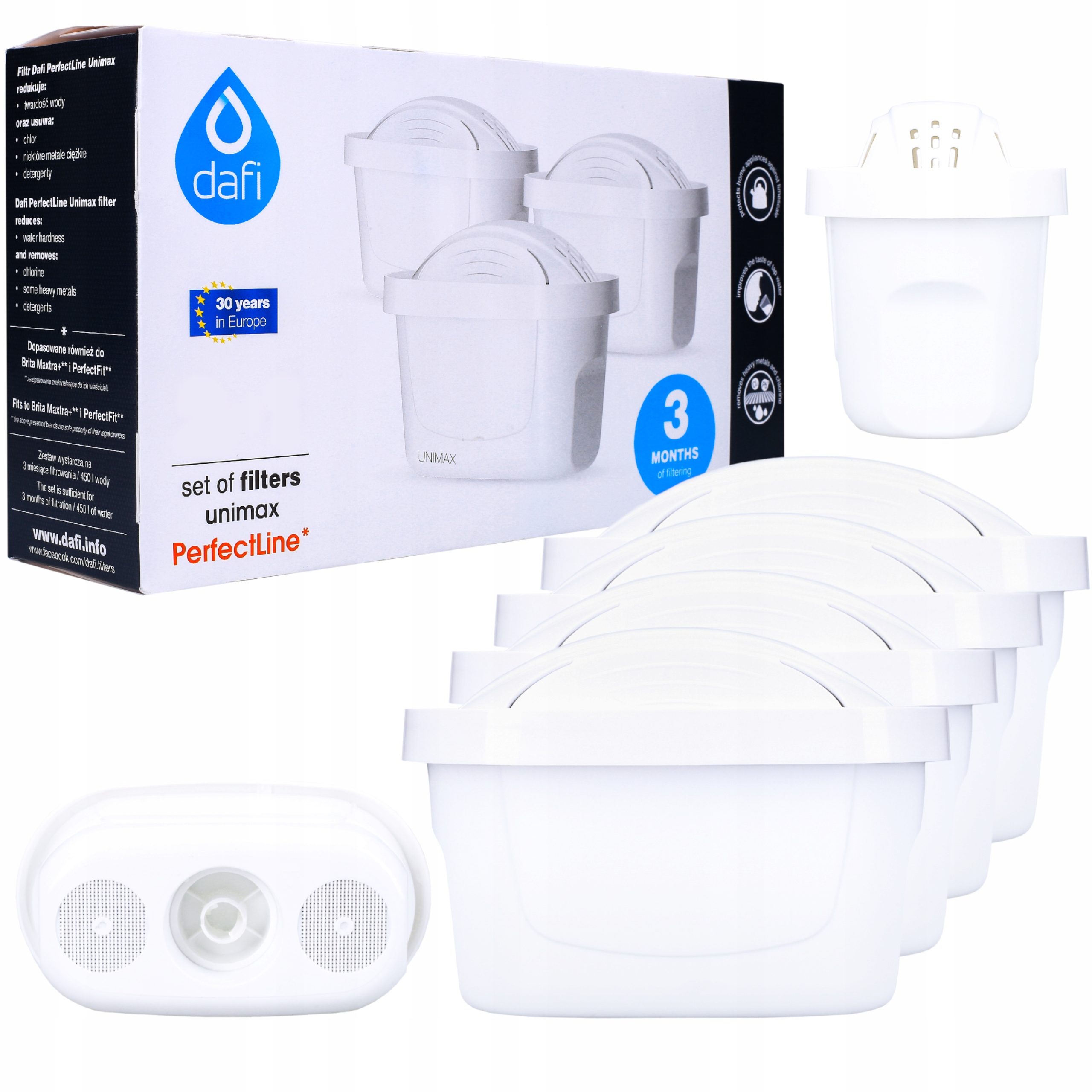 

4x Filtr Dafi Unimax Perfectline Do Dzbanka Brita