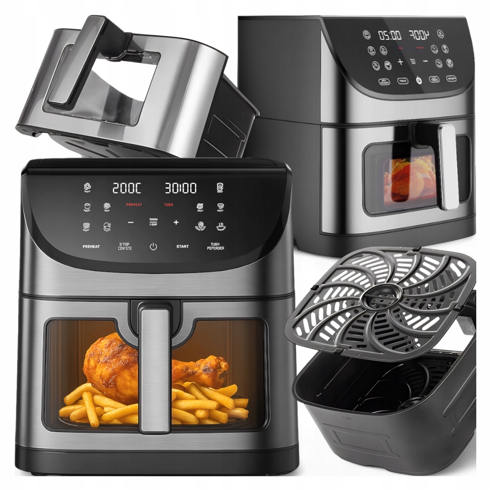 Frytkownica Beztłuszczowa Air Fryer 8L XXL 12 Programów Frytownica Airfryer