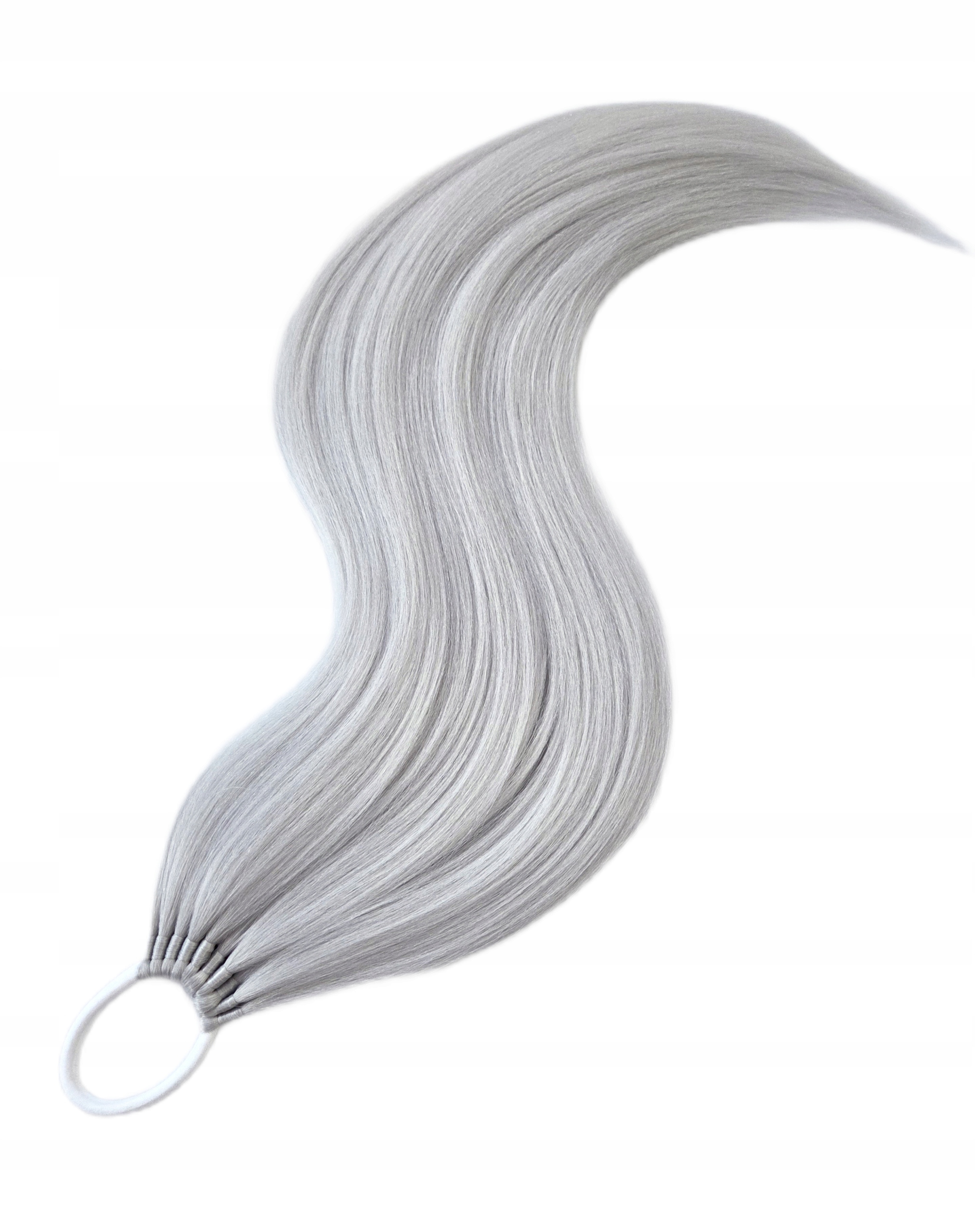 Připínací poník na gumičce, Příčesek, platinová blond, Platinová Královna, 80 cm