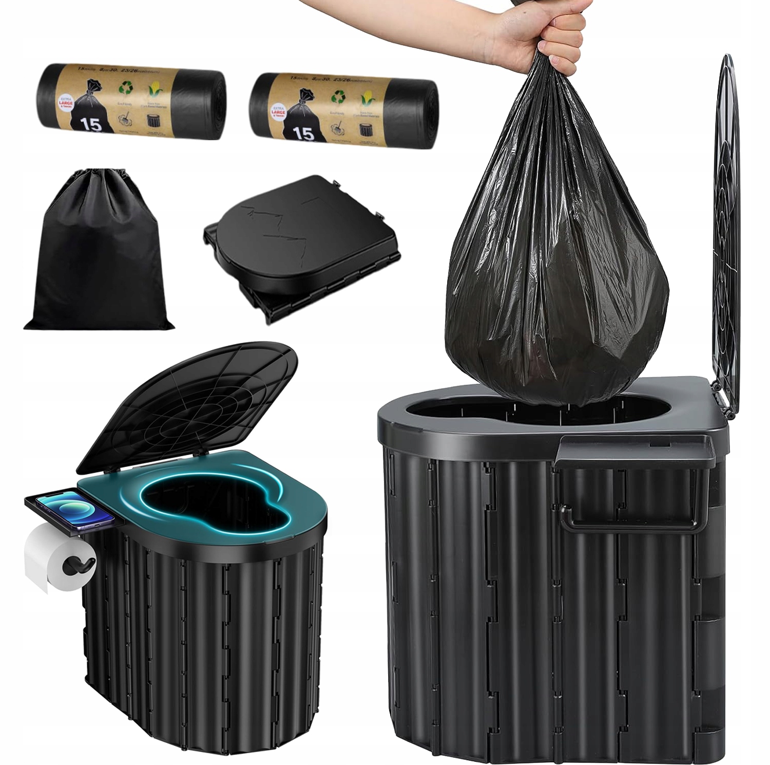 Toaleta Turystyczna Przenośna Biwakowa Składana Wc 20L 200KG Toalet Kemping